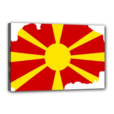 Macedonia Country Europe Flag Canvas 18  X 12  (stretched) by Sapixe