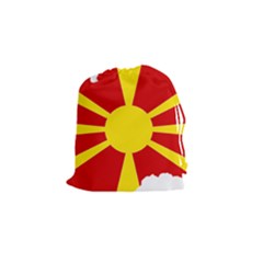 Macedonia Country Europe Flag Drawstring Pouch (small) by Sapixe