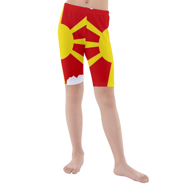 Macedonia Country Europe Flag Kids  Mid Length Swim Shorts