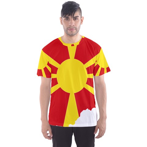 Macedonia Country Europe Flag Men s Sports Mesh Tee by Sapixe