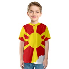 Macedonia Country Europe Flag Kids  Sport Mesh Tee