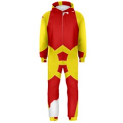 Macedonia Country Europe Flag Hooded Jumpsuit (men)  by Sapixe