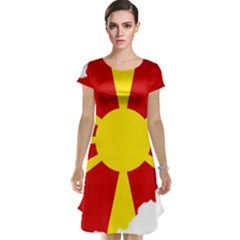 Macedonia Country Europe Flag Cap Sleeve Nightdress by Sapixe