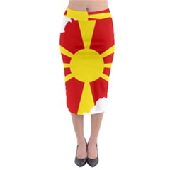 Macedonia Country Europe Flag Midi Pencil Skirt by Sapixe