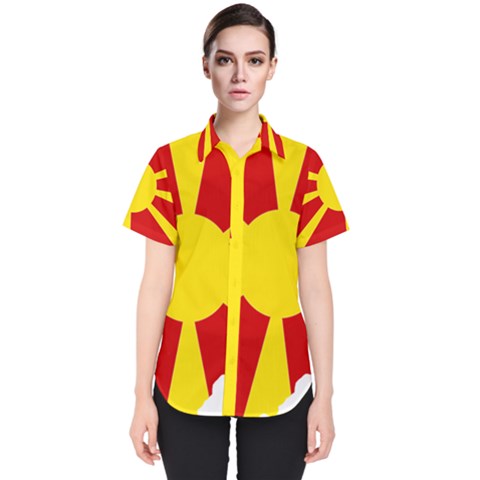 Macedonia Country Europe Flag Women s Short Sleeve Shirt by Sapixe