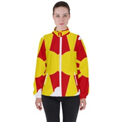 Macedonia Country Europe Flag Women s High Neck Windbreaker by Sapixe