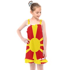 Macedonia Country Europe Flag Kids  Overall Dress by Sapixe