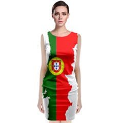 Portugal Flag Borders Cartography Classic Sleeveless Midi Dress by Sapixe