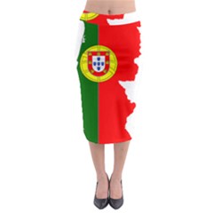 Portugal Flag Borders Cartography Midi Pencil Skirt by Sapixe