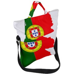 Portugal Flag Borders Cartography Fold Over Handle Tote Bag by Sapixe