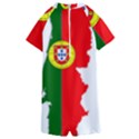 Portugal Flag Borders Cartography Kids  Boyleg Half Suit Swimwear View2