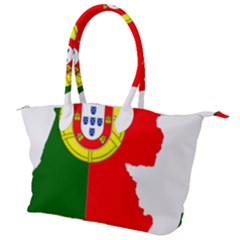 Portugal Flag Borders Cartography Canvas Shoulder Bag by Sapixe