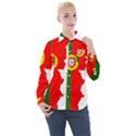 Portugal Flag Borders Cartography Women s Long Sleeve Pocket Shirt View1