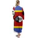 Swaziland Flag Map Geography Maxi Tie Front Velour Kimono View2