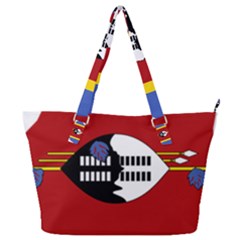 Swaziland Flag Map Geography Full Print Shoulder Bag by Sapixe