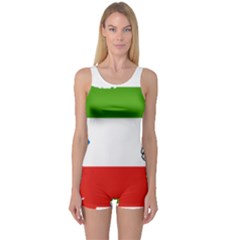 Equatorial Guinea Flag Map One Piece Boyleg Swimsuit by Sapixe