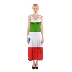 Equatorial Guinea Flag Map Sleeveless Maxi Dress by Sapixe