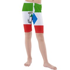 Equatorial Guinea Flag Map Kids  Mid Length Swim Shorts by Sapixe