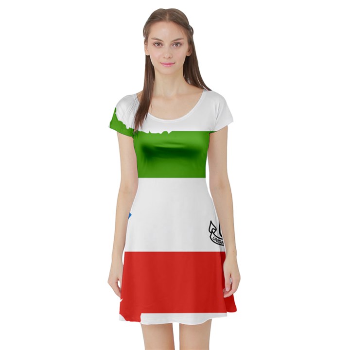 Equatorial Guinea Flag Map Short Sleeve Skater Dress