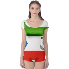 Equatorial Guinea Flag Map Boyleg Leotard  by Sapixe