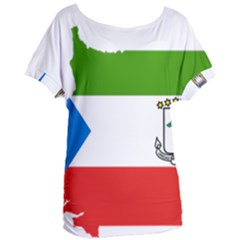 Equatorial Guinea Flag Map Women s Oversized Tee by Sapixe