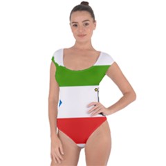 Equatorial Guinea Flag Map Short Sleeve Leotard  by Sapixe