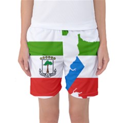 Equatorial Guinea Flag Map Women s Basketball Shorts by Sapixe