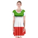 Equatorial Guinea Flag Map Short Sleeve V-neck Flare Dress View1