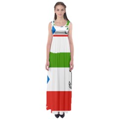 Equatorial Guinea Flag Map Empire Waist Maxi Dress by Sapixe