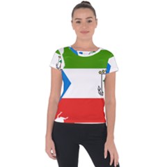 Equatorial Guinea Flag Map Short Sleeve Sports Top  by Sapixe