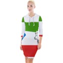 Equatorial Guinea Flag Map Quarter Sleeve Hood Bodycon Dress View1