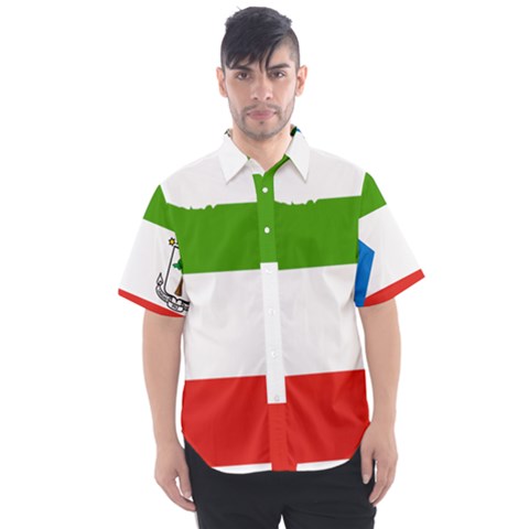 Equatorial Guinea Flag Map Men s Short Sleeve Shirt by Sapixe