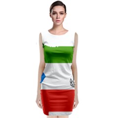 Equatorial Guinea Flag Map Sleeveless Velvet Midi Dress by Sapixe