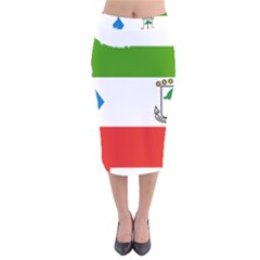 Equatorial Guinea Flag Map Velvet Midi Pencil Skirt by Sapixe