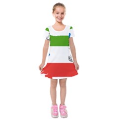 Equatorial Guinea Flag Map Kids  Short Sleeve Velvet Dress by Sapixe