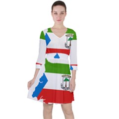 Equatorial Guinea Flag Map Ruffle Dress by Sapixe