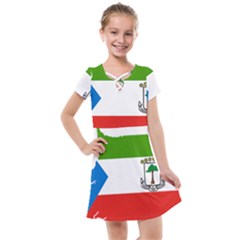 Equatorial Guinea Flag Map Kids  Cross Web Dress