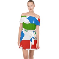 Equatorial Guinea Flag Map Off Shoulder Chiffon Dress by Sapixe