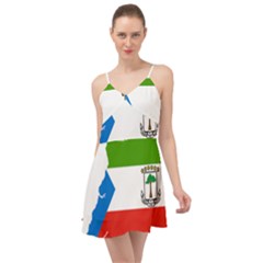 Equatorial Guinea Flag Map Summer Time Chiffon Dress by Sapixe