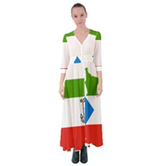 Equatorial Guinea Flag Map Button Up Maxi Dress by Sapixe