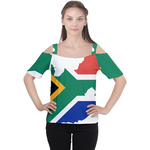 Africa Borders Country Flag Cutout Shoulder Tee by Sapixe