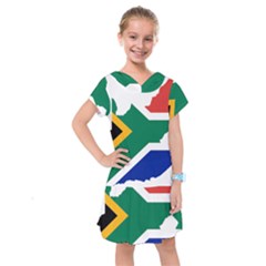 Africa Borders Country Flag Kids  Drop Waist Dress by Sapixe