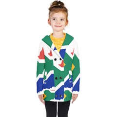 Africa Borders Country Flag Kids  Double Breasted Button Coat by Sapixe