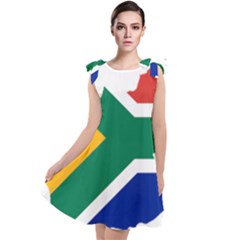 Africa Borders Country Flag Tie Up Tunic Dress