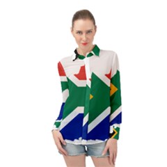 Africa Borders Country Flag Long Sleeve Chiffon Shirt