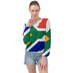 Africa Borders Country Flag Banded Bottom Chiffon Top