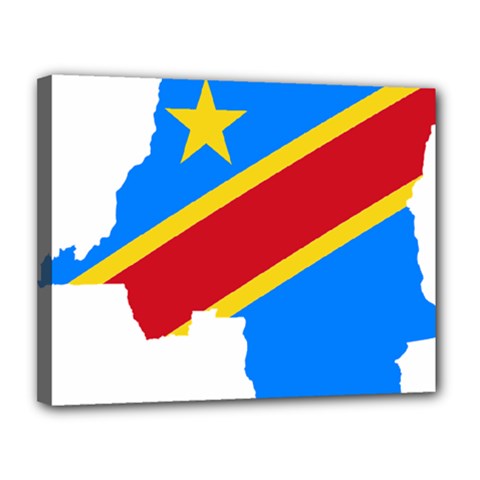 Democratic Republic Of The Congo Flag Canvas 14  X 11  (stretched) by Sapixe