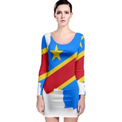 Democratic Republic Of The Congo Flag Long Sleeve Bodycon Dress by Sapixe