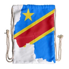 Democratic Republic Of The Congo Flag Drawstring Bag (large) by Sapixe