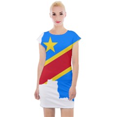 Democratic Republic Of The Congo Flag Cap Sleeve Bodycon Dress by Sapixe